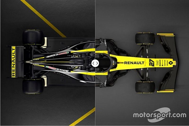 Comparativa del Renault R.S.18 vs. R.S.19 