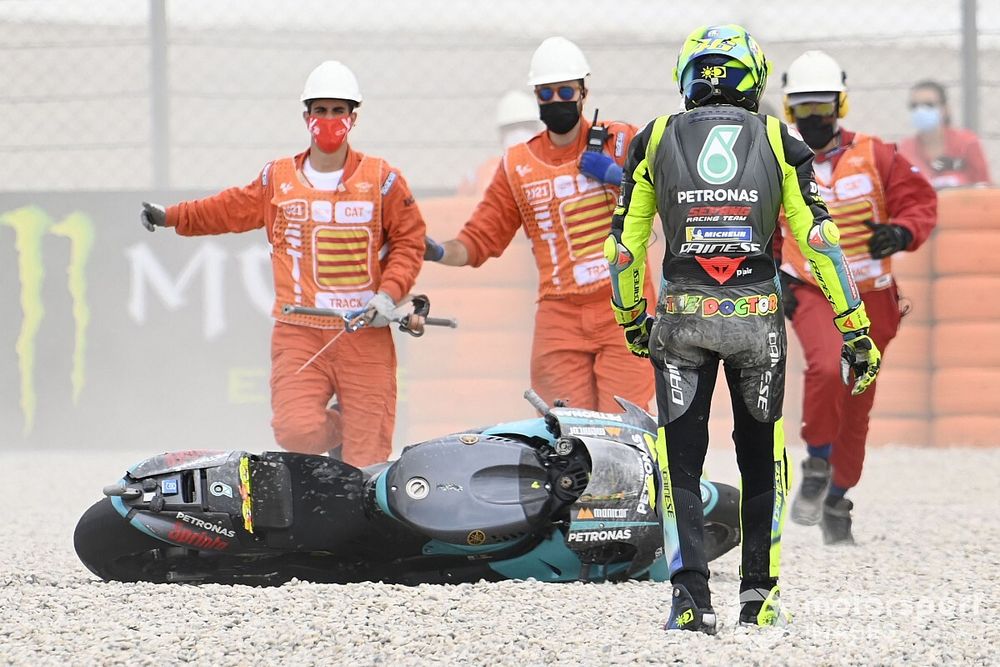ロッシ「もっといいレースを期待していたのに……」調子上向いたカタルニアGPでの転倒リタイアに悔しさ