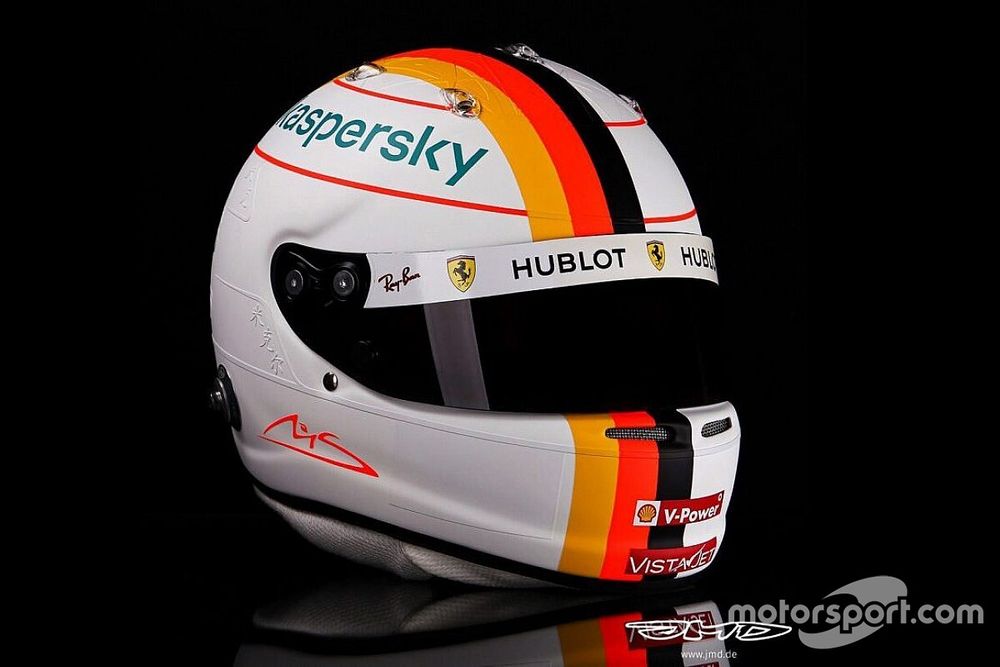Fotos: los detalles 3D del casco de Vettel homenaje a Schumacher