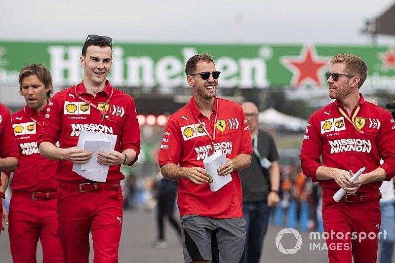 Sebastian Vettel, Ferrariwalks the track 