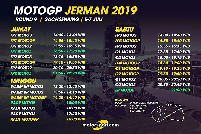 Jadwal lengkap MotoGP Jerman 2019