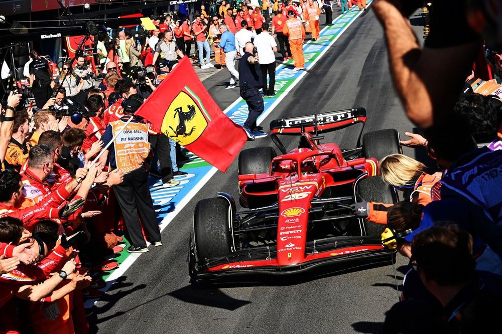Charles Leclerc, Ferrari SF-24, 2nd position, arrives in Parc Ferme