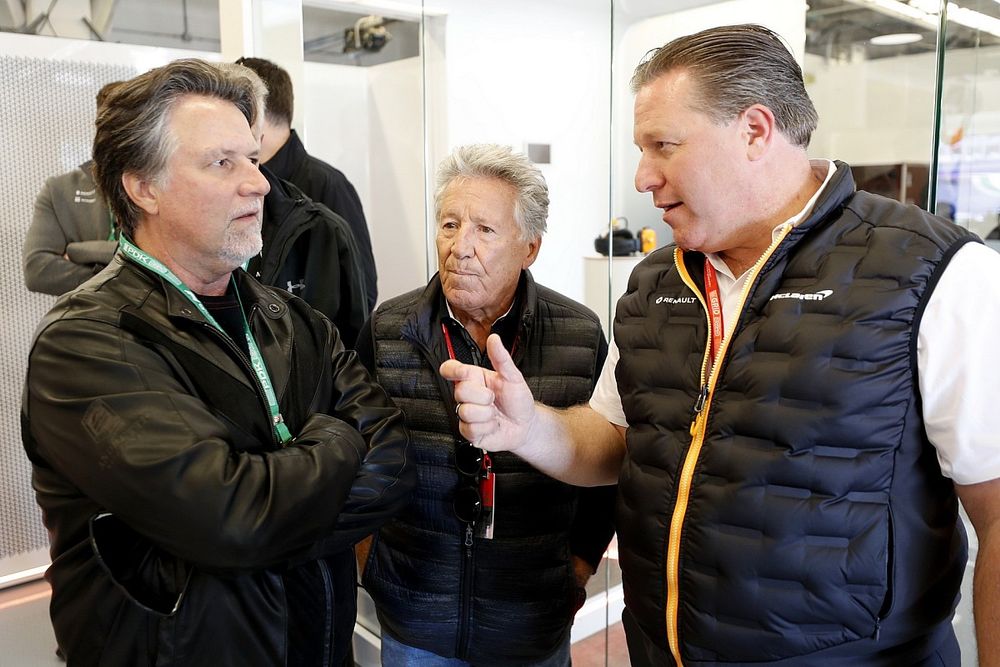 Michael Andretti, Mario Andretti, and Zak Brown, Executive Director, McLaren