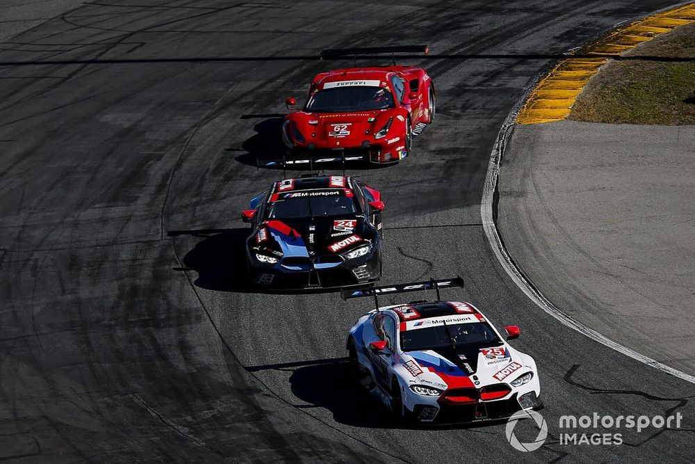 #25 BMW Team RLL BMW M8 GTE, GTLM: Connor De Phillippi, Philipp Eng, Bruno Spengler, Colton Herta, #24 BMW Team RLL BMW M8 GTE, GTLM: John Edwards, Augusto Farfus, Chaz Mostert, Jesse Krohn, #62 Risi Competizione Ferrari 488 GTE, GTLM: Daniel Serra, James Calado, Alessandro Pier Guidi, Davide Rigon