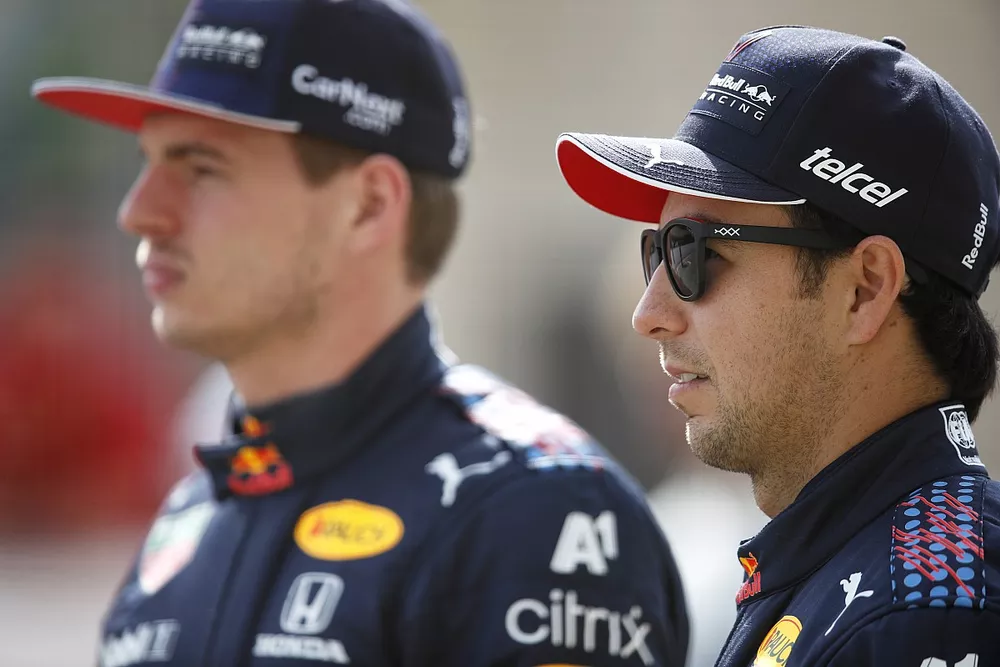 Max Verstappen, Red Bull Racing RB16B and Sergio Perez, Red Bull Racing RB16B 