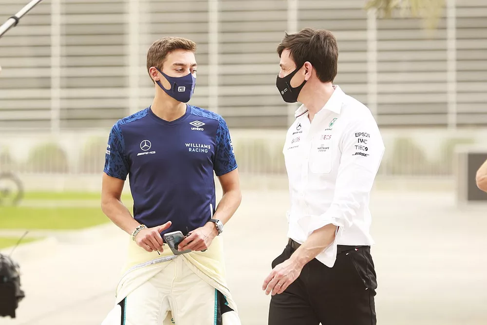 George Russell, Williams and Toto Wolff, Executive Director (Business), Mercedes AMG 