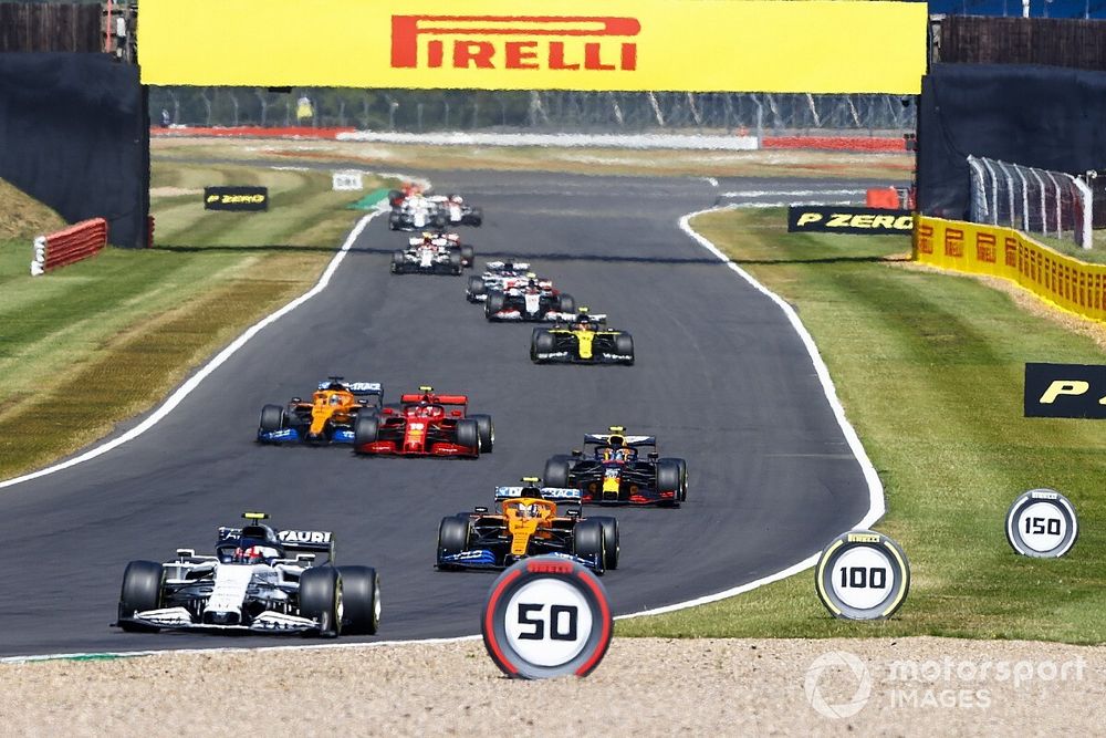 Pierre Gasly, AlphaTauri AT01, Lando Norris, McLaren MCL35, Alex Albon, Red Bull Racing RB16, Charles Leclerc, Ferrari SF1000 and Lando Norris, McLaren MCL35 