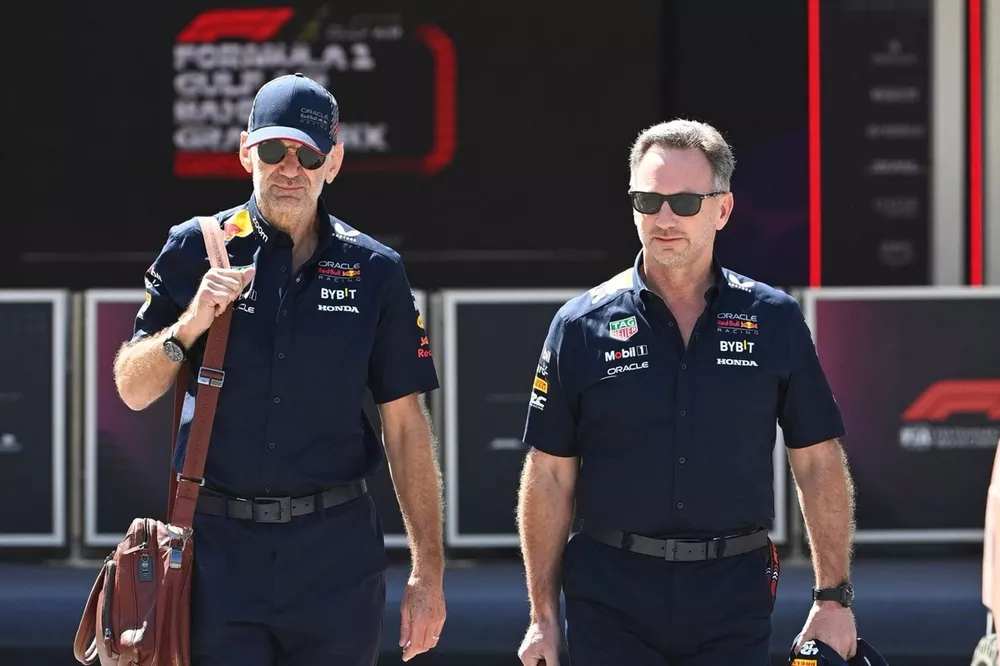 Adrian Newey y Christian Horner, director de Red Bull Racing 