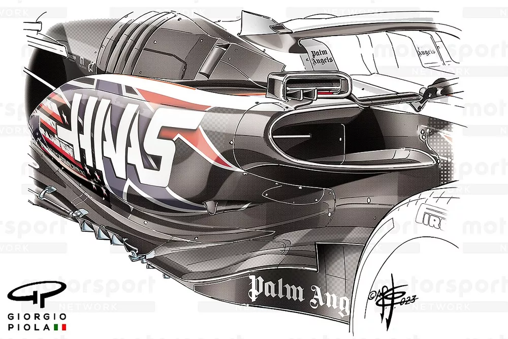 Haas VF-23 bodywork detail, United States GP  
