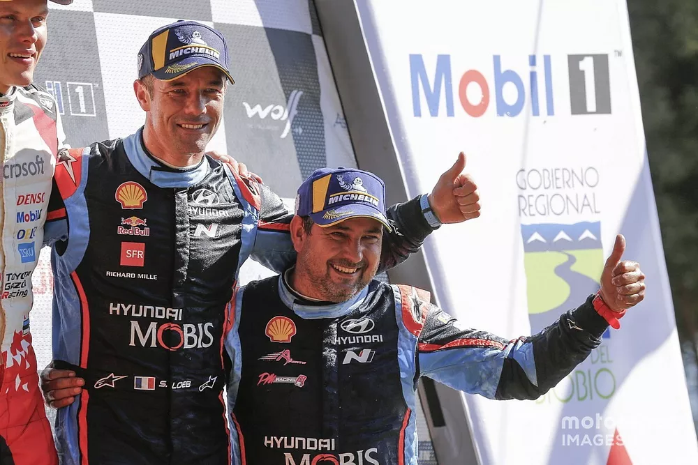 Podium: S&eacute;bastien Loeb, Daniel Elena, Hyundai Motorsport Hyundai i20 Coupe WRC
