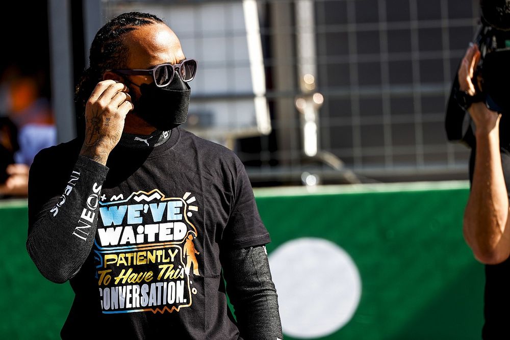 Lewis Hamilton, Mercedes, on the grid