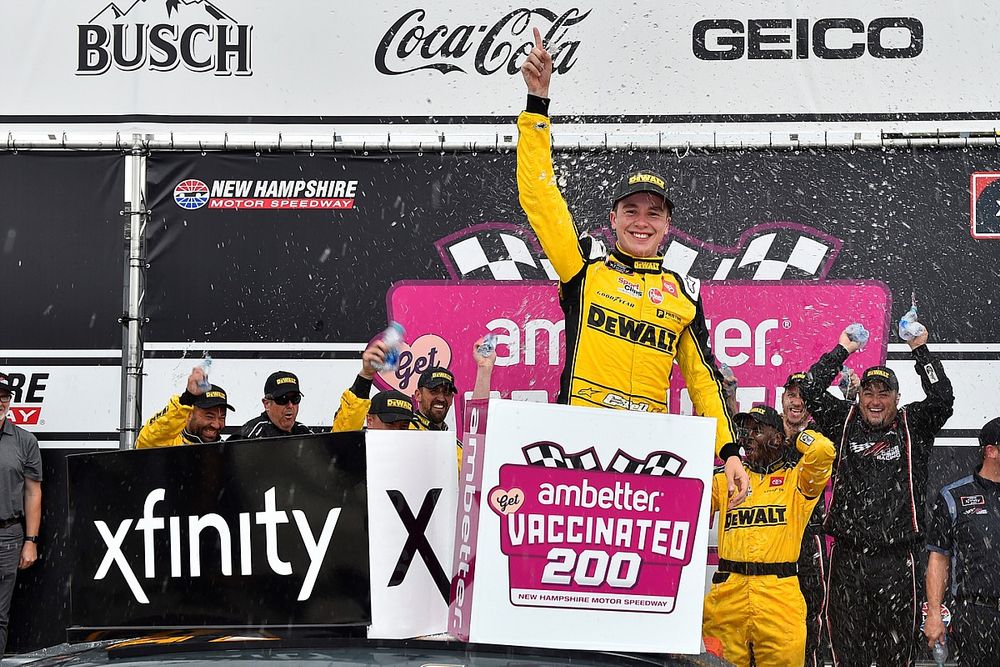 Race winner Christopher Bell, Joe Gibbs Racing, Toyota Supra