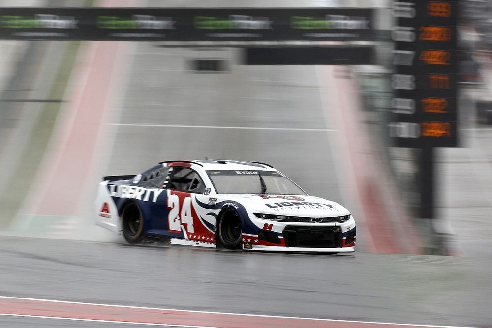 William Byron tops wild and wet NASCAR Cup practice at COTA