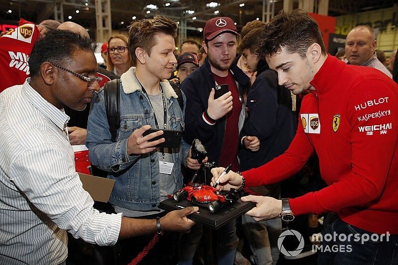 Charles Leclerc, Ferrari signs autographs for fans