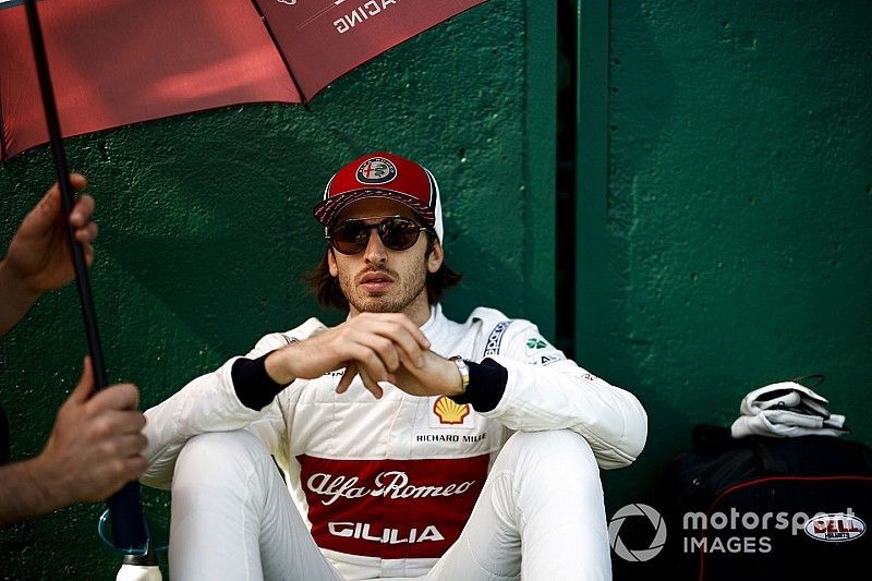 Antonio Giovinazzi, Alfa Romeo Racing, on the grid