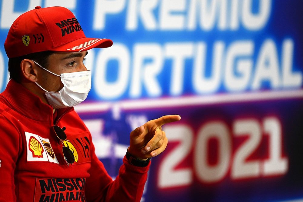 Charles Leclerc, Ferrari en la conferencia de prensa