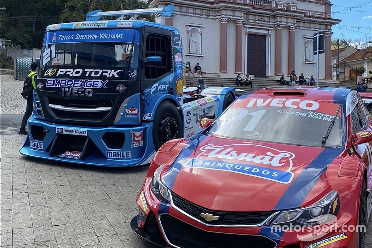 Djalma Pivetta, da Copa Truck, acelera caminhão em prova de subida de montanha