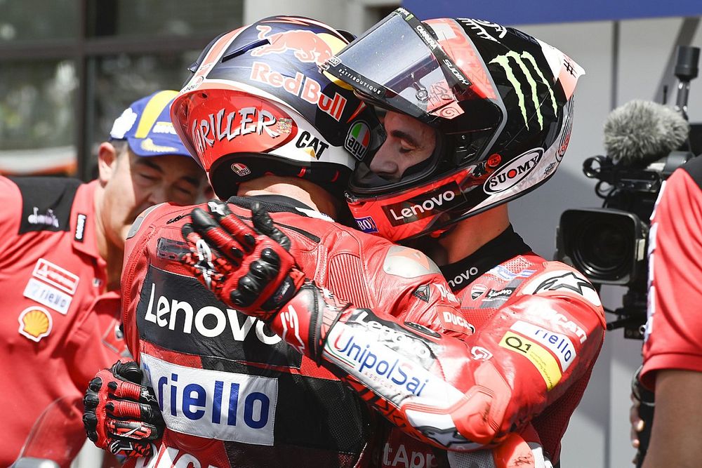 Segundo puesto Jack Miller, Ducati Team, ganador de la pole Francesco Bagnaia, Ducati Team