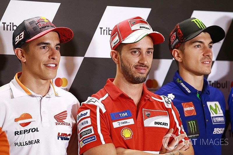 Marc Marquez, Repsol Honda Team, Andrea Dovizioso, Ducati Team, Maverick Viñales, Yamaha Factory Rac