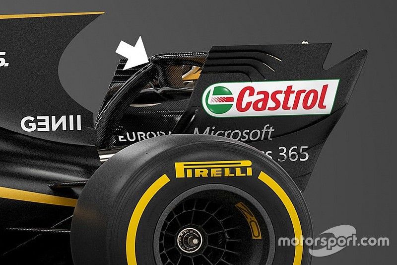 Renault: il mono pilone della R.S.17 si ancora al DRS. È legale?