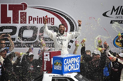 Darrell Wallace Jr. takes spectacular win in Michigan Truck race