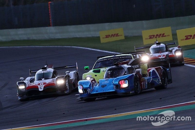 #11 SMP Racing BR Engineering BR1: Mikhail Aleshin, Vitaly Petrov, #8 Toyota Gazoo Racing Toyota TS050: Sébastien Buemi, Kazuki Nakajima, Fernando Alonso