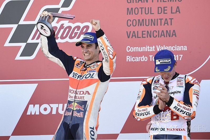 Podium: Race winner Dani Pedrosa, Repsol Honda Team