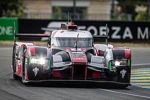 Both Audi cars on third row at Le Mans