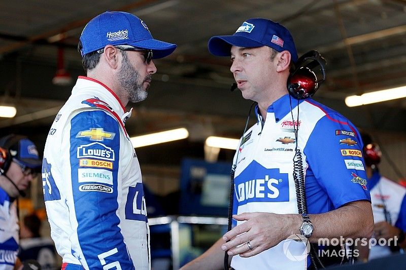 Jimmie Johnson, Hendrick Motorsports, Chevrolet Camaro Lowe's Power of Pride, Chad Knaus