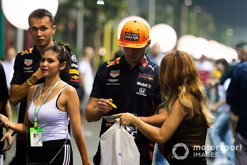 Max Verstappen, Red Bull Racing, signs autographs for fans