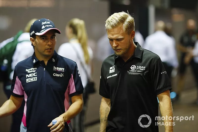 Sergio P&eacute;rez, Racing Point y Kevin Magnussen, Haas F1 Team