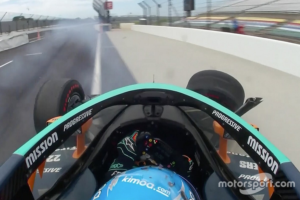 VÍDEO: Alonso ‘estampa’ muro de Indianápolis em treino para Indy 500