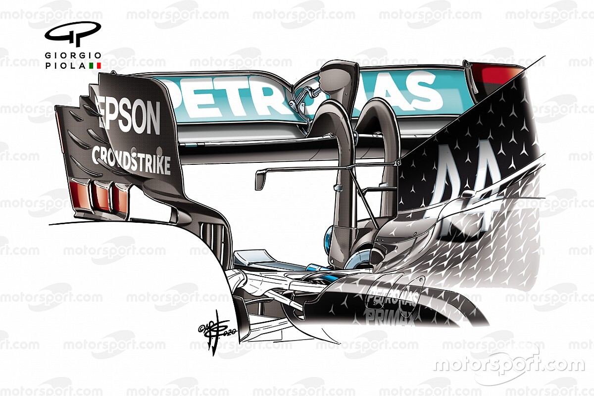 Mercedes W11: il collo alto del cigno serve a... soffiare