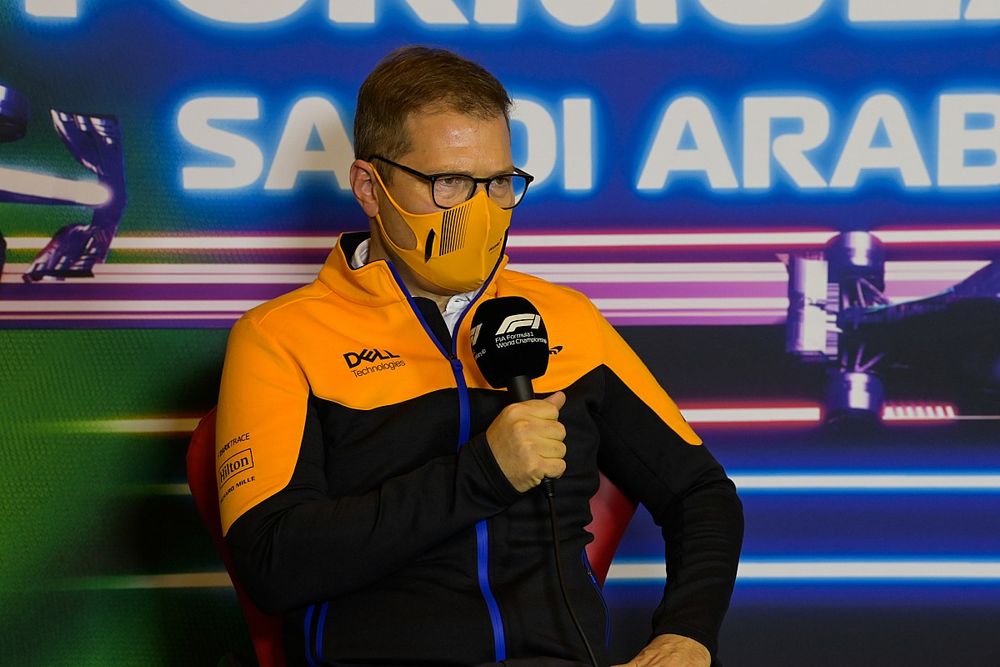 Andreas Seidl, director del equipo McLaren, en la conferencia de prensa de los directores de equipo