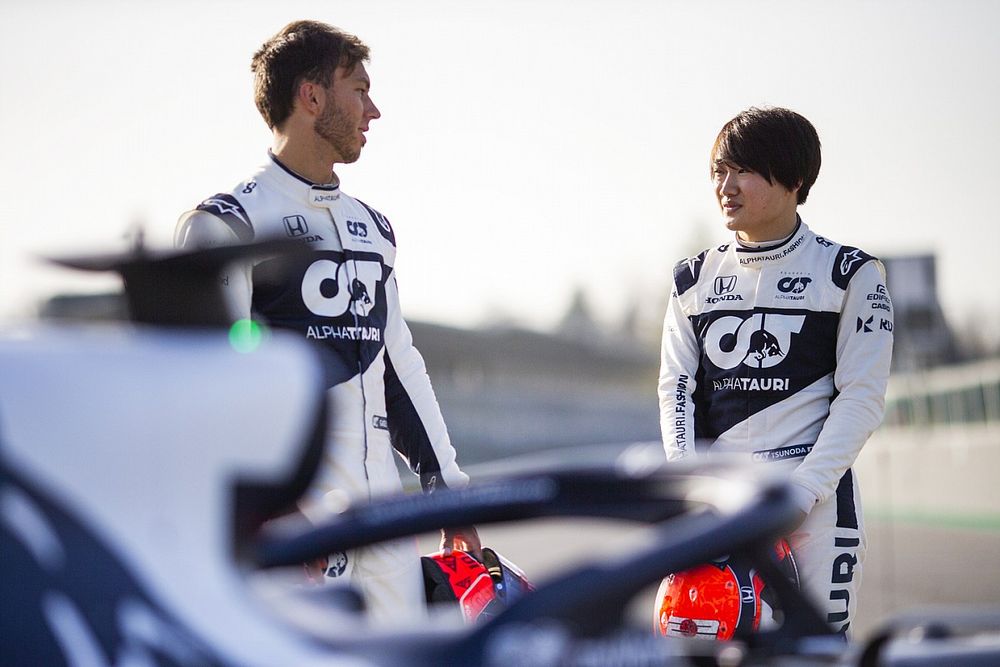 Pierre Gasly and Yuki Tsunoda, AlphaTauri AT02