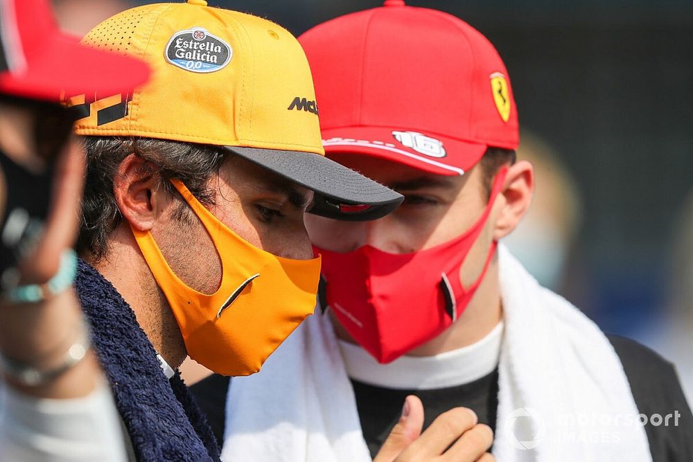 Carlos Sainz Jr., McLaren and Charles Leclerc, Ferrari 