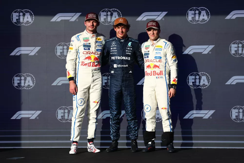 Andrea Kimi Antonelli, Mercedes, Max Verstappen, Red Bull Racing, Isack Hadjar, Red Bull Racing