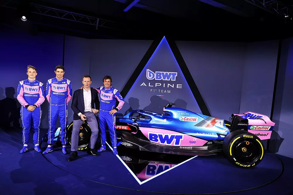Fernando Alonso, Esteban Ocon, Oscar Piastri, Alpine, Laurent Rossi, CEO Alpine  