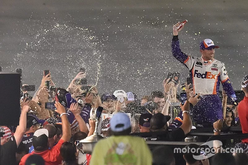 Race Winner Denny Hamlin, Joe Gibbs Racing, Toyota Camry