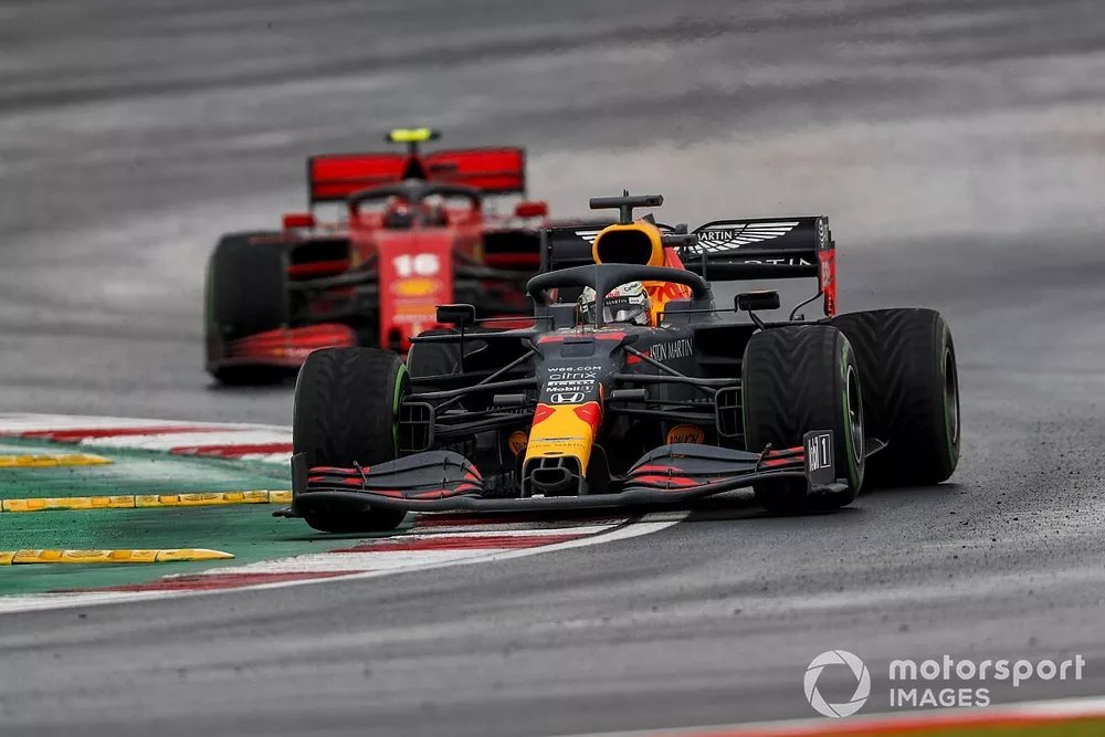 Max Verstappen, Red Bull Racing RB16, Charles Leclerc, Ferrari SF1000