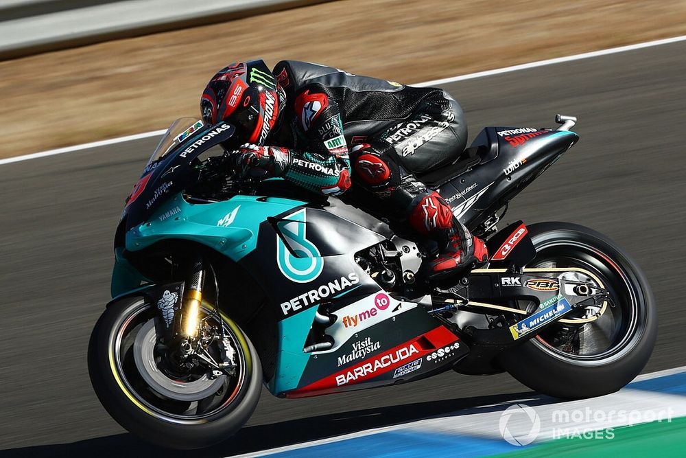 Quartararo lidera el warm up de Andalucía; Dovizioso despierta