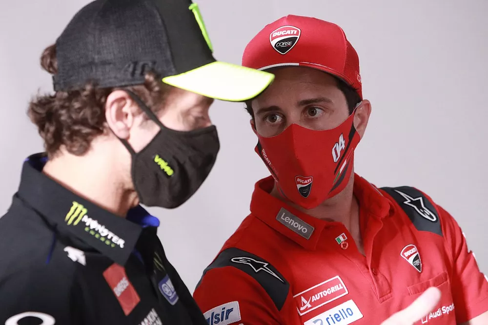 Valentino Rossi, Yamaha Factory Racing,  Andrea Dovizioso, Ducati Team