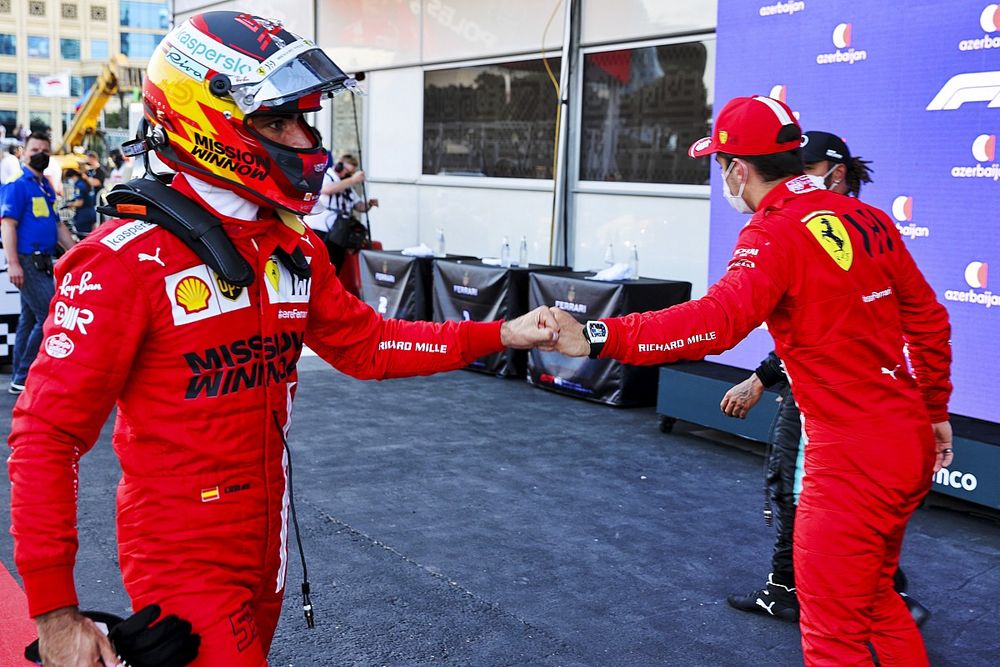 Polesitter Charles Leclerc, Ferrari and Carlos Sainz Jr., Ferrari