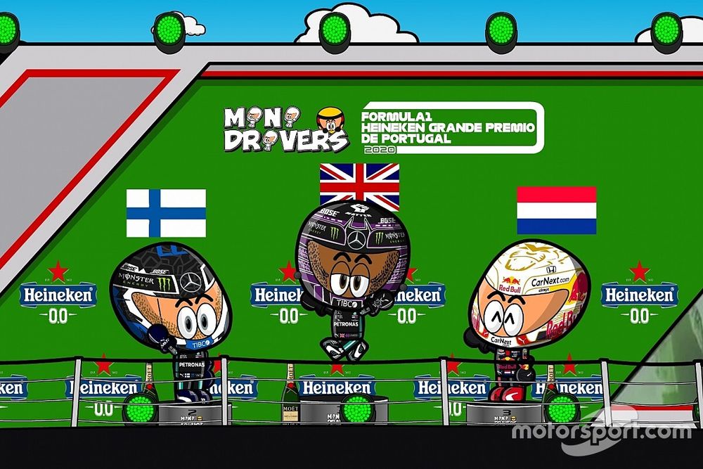 El podio del GP de Portugal 2020 de F1 según los MiniDrivers
