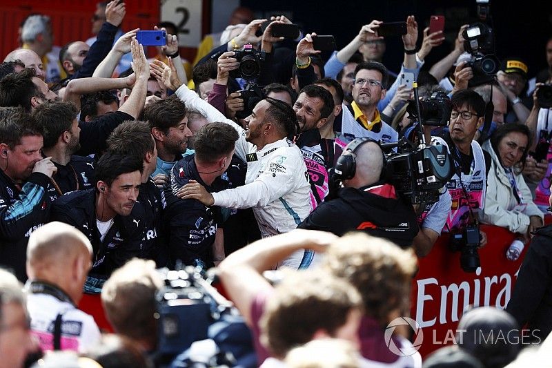 Lewis Hamilton, Mercedes AMG F1, celebra en