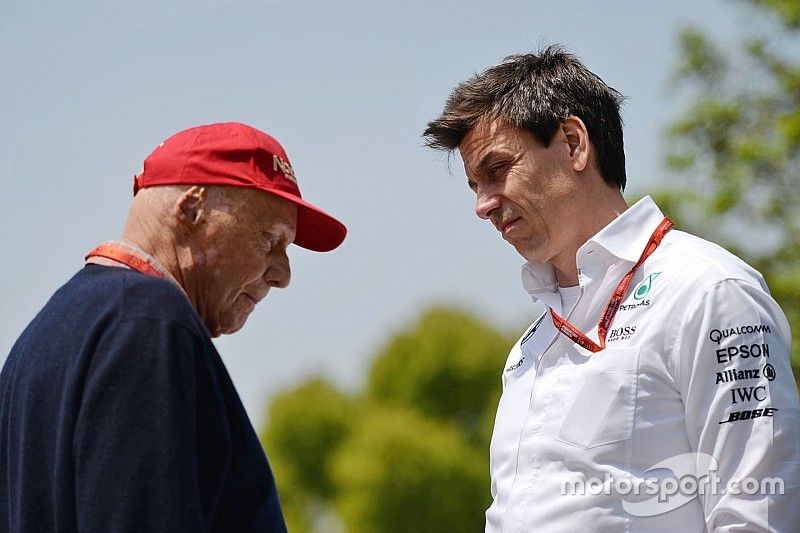 Niki Lauda, Mercedes Non-Executive Chairman and Toto Wolff, Mercedes GP Executive Director