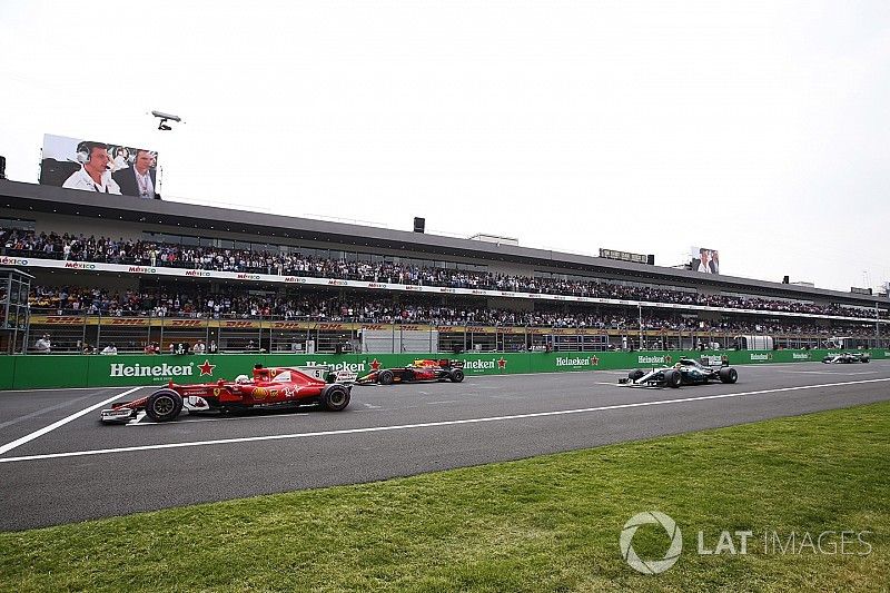 Pole-sitter Sebastian Vettel, Ferrari SF70H, lines-up ahead of Max Verstappen, Red Bull Racing RB13,