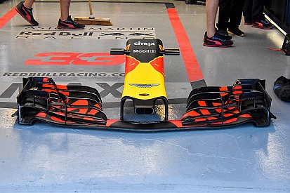 Red Bull: per cercare le velocità è molto scarica anche l'ala anteriore della RB14