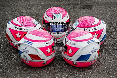 Fotos: los cascos homenaje a Anthoine Hubert en Sochi