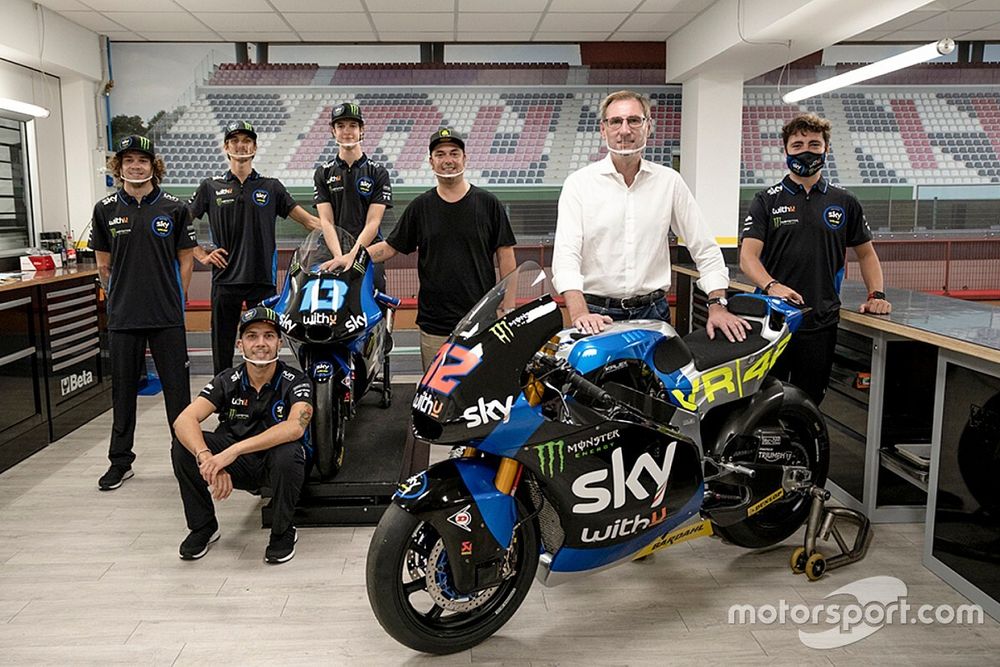 Marco Bezzecchi, Luca Marini, Andrea Migno, Celestino Vietti, Alessio “Uccio” Salucci, Responsabile VR46 Academy, Giovanni Fassi, Presidente Fassi, Pablo Nieto, Team Manager Sky Racing Team VR46